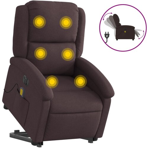 Maison Chic Električni masažni naslanjač - Relax naslanjač s funkcijo vstajanja temno rjav, (22062238) Cene