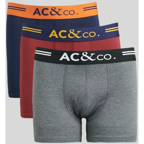 AC&Co / Altınyıldız Classics Men's Navy Blue-burgundy-anthracite 3-Pack Cotton Flexible Boxer