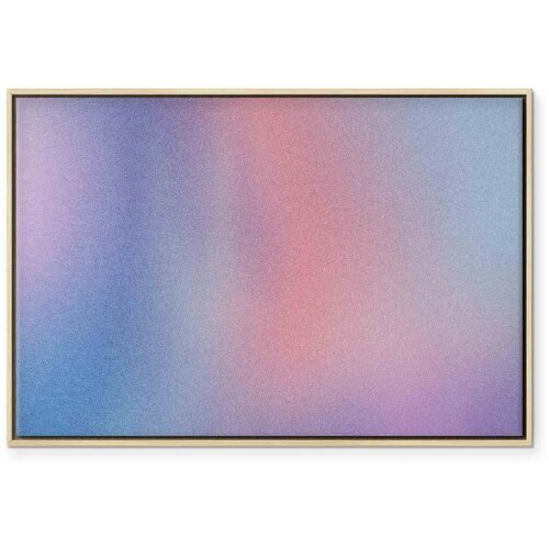  Slika - Rainbow Gradient - Delicate Multicolored Gradient Resembling Mist 90x60 U prirodnom drvenom okviru Slike
