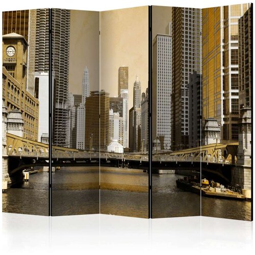  Paravan u 5 dijelova - Chicago's bridge (vintage effect) II [Room Dividers] 225x172 Cene