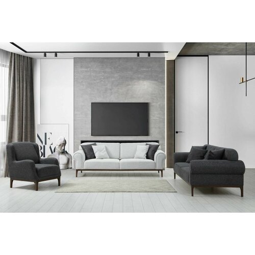 Atelier Del Sofa london set 3+3+3 - ares white, dark grey ares whitedark grey sofa set Slike
