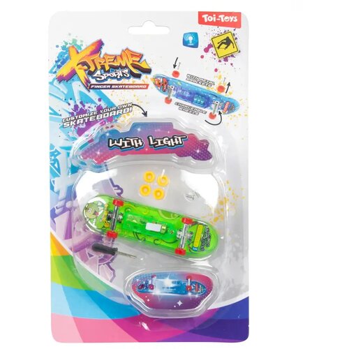 Magic Toys Svjetleći fingerboard skateboard za prste u vi&amp;scaron;e varijanti 1 komad Slike