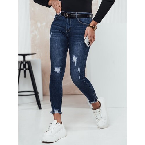 DStreet Spodnie damskie ZIPDETAIL push up jeansowe Slike