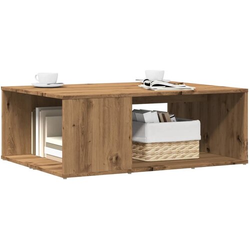 VidaXL Klubska mizica artisan hrast 90x67x33 cm inženirski les Slike