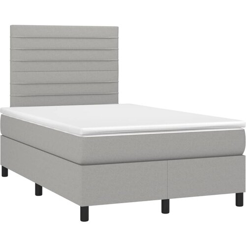 vidaXL Boxspring postelja z vzmetnico svetlo siva 120x190 cm blago, (21112071) Cene