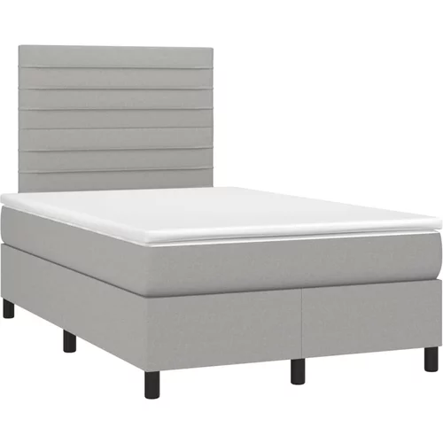 vidaXL Boxspring postelja z vzmetnico svetlo siva 120x190 cm blago, (21112071)