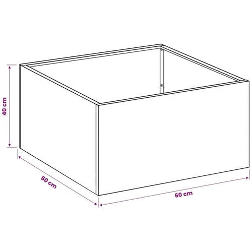  Vrtna saksija Srebrna 60 x 60 x 40 cm Pocinčani čelik - Pocinčani čelik 60 x 60 x 40 cm 1 Slike