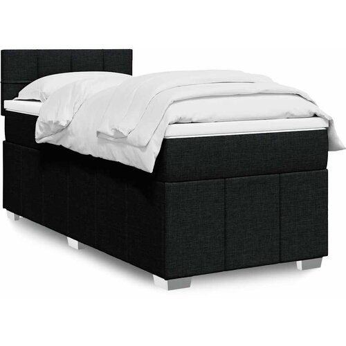  Box spring krevet s madracem crni 80 x 200 cm od tkanine Cijene