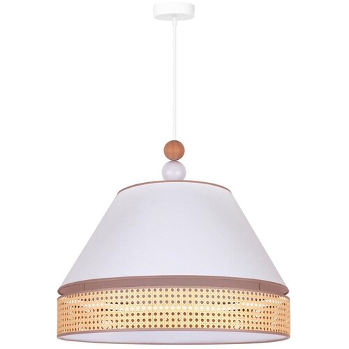  Duolla - Luster na sajli AVIGNON 1xE27/15W/230V prečnik 60 cm bela/ratan Cene