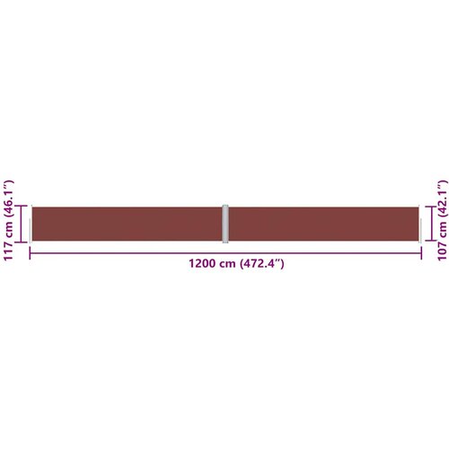  Uvlačiva bočna tenda smeđa 117 x 1200 cm Slike