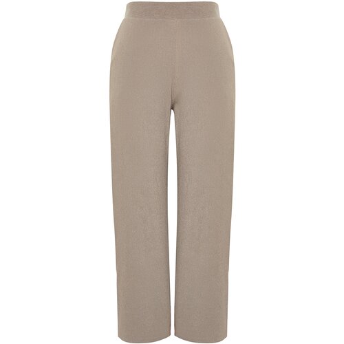 Trendyol Curve Brown Wide Cut Knitted Trousers Cene