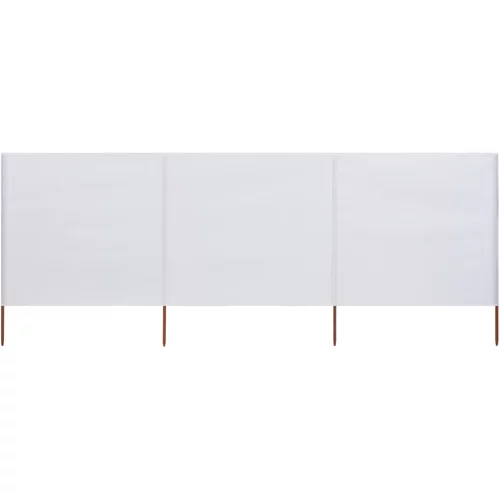  Vjetrobran s 3 panela od tkanine 400 x 80 cm pješčano bijeli