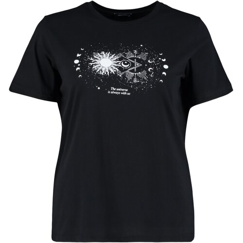 Trendyol Curve Plus Size T-Shirt - Black - Relaxed fit Slike