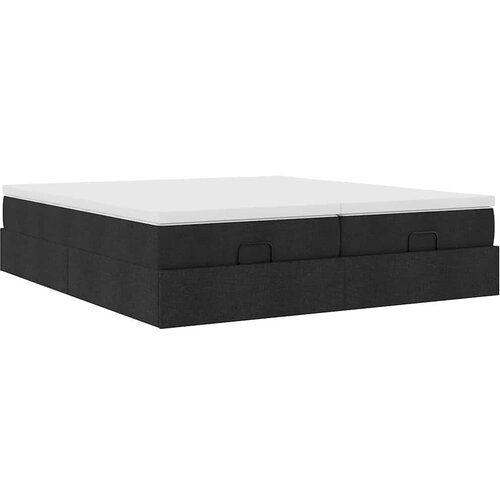 VidaXL Okvir kreveta s madracima crni 160x200cm od tkanine Slike
