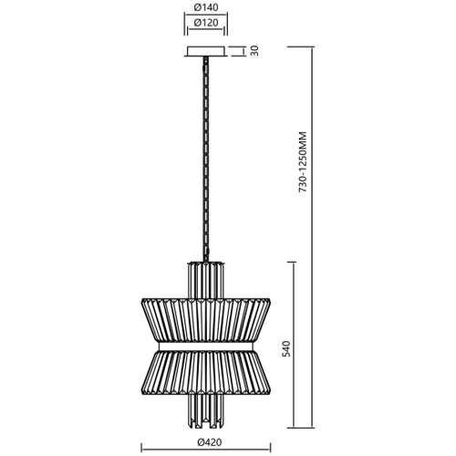 Luster na lancu AURELIA 8xE14/40W/230V hrom Slike