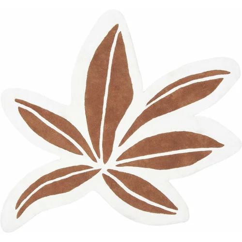 Lilipinso Smeđi dječji tepih 140x120 cm Tropical Leaf –