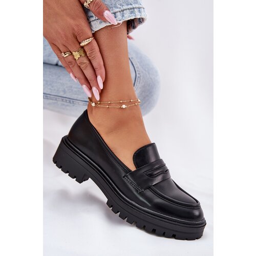 EVENTO Classic Women's Moccasins Made Of Eco Leather Black Enticca Cijene