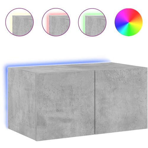VidaXL Stenska TV omarica z LED lučkami betonsko siva 60x35x31 cm, (20988561) Slike