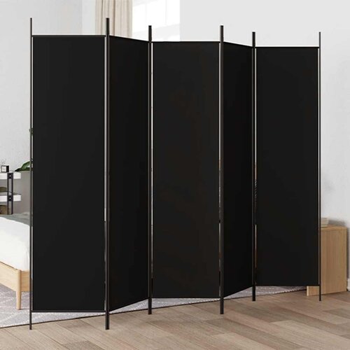 Sobna pregrada s 5 panela crna 250x200 cm od tkanine Cene