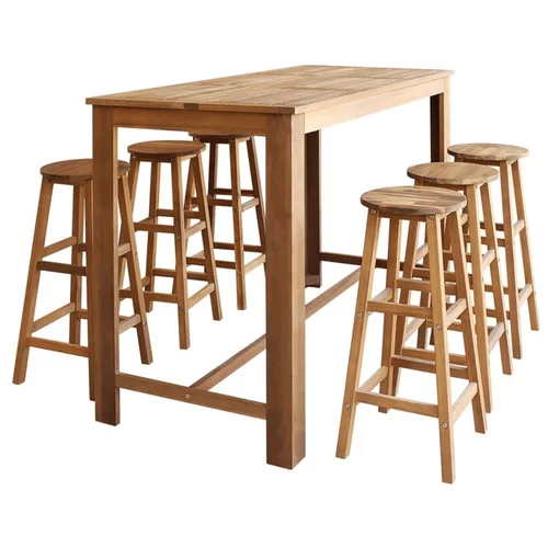  Barska miza in stolčki 7 kosov trakacijev les