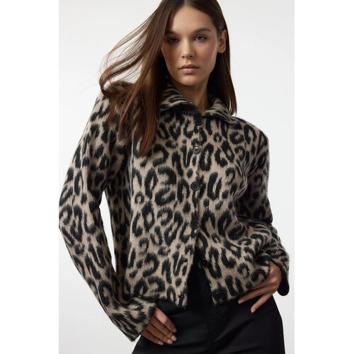 TRENDYOLMILLA Ženski džemperTwoaw25Hi00360, smeđa sa leopard printom Cene