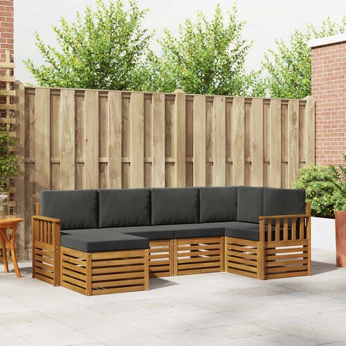  Set vanjskih sofa 6 kom. Prirodna i antracit Poliester 247 x 128,5 x 73 cm Slike