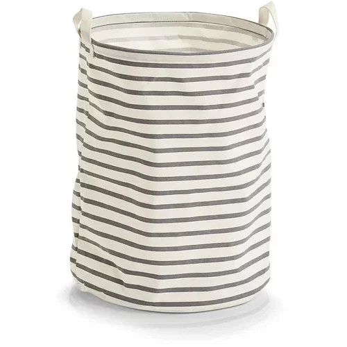 ZELLER Koš za perilo Zeller Stripes (48 x 38 cm, z ročaji, sivo-bež, tkanina)