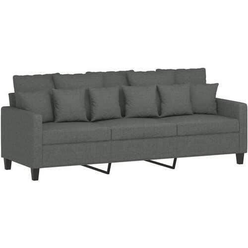  3-dijelni set sofa s jastucima tamnosivi od tkanine Slike