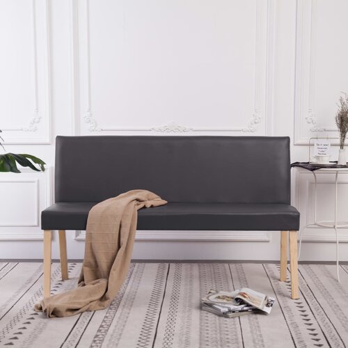 VidaXL Klop 139,5 cm sivo umetno usnje Slike