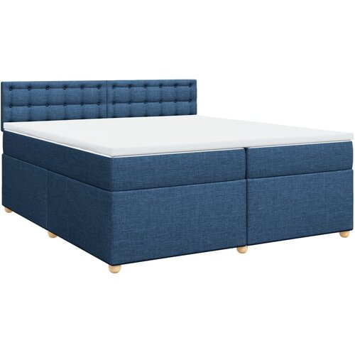 vidaXL Krevet s oprugama i madracem plavi 200 x 200 cm od tkanine Cene