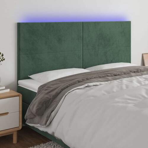 Posteljno vzglavje temno zeleno 160x5x118/128 cm žamet, (20951618) Slike