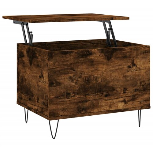 Maison Chic Klubska mizica - kavna mizica - Nizka mizica dimljeni hrast 60x44,5x45 cm inženirski les, (21754332) Slike