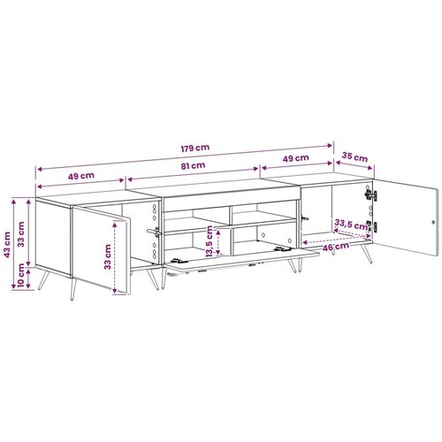  5-dijelni LED TV ormarić Hrast artisan Konstruirano drvo - Hrast artisan 81 cm Slike