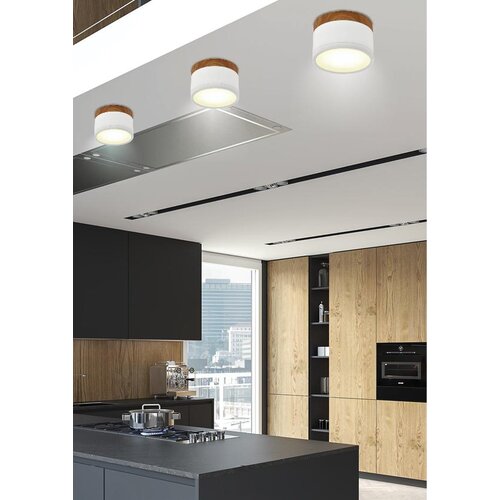 Candellux tuba 9W led 4000K bela+drvena prečnik 8,8 cm Slike