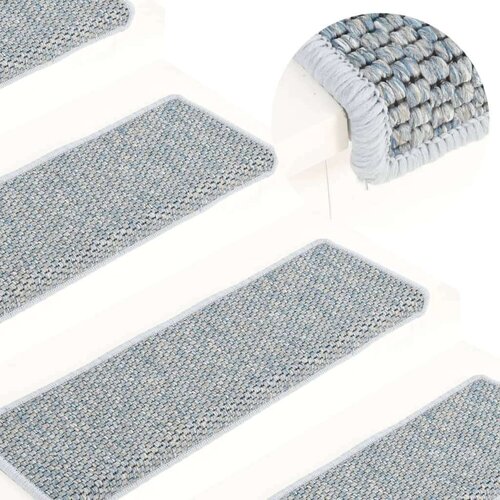vidaXL Samolepilne preproge za stopnice sisal 15 kosov 65x25 cm modre Cene