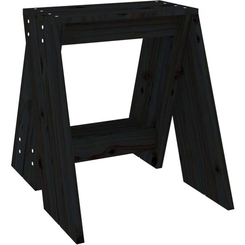 VidaXL Stolci 2 kom crni 40 x 40 x 45 cm od masivne borovine Slike