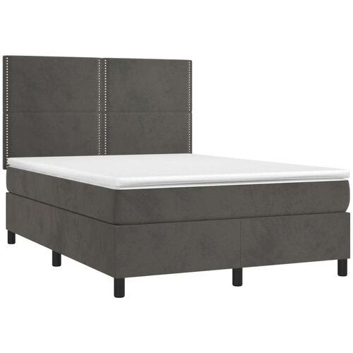  Box spring s madracem LED tamnosivi 140x200 cm bar&amp;scaron;un Slike