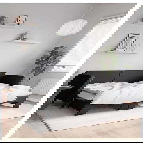 vidaXL Dnevni krevet na razvlačenje crni 90 x 190 cm od tkanine Cene
