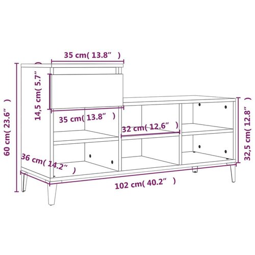  Ormarić za cipele sjajni bijeli 102x36x60 cm konstruirano drvo Slike