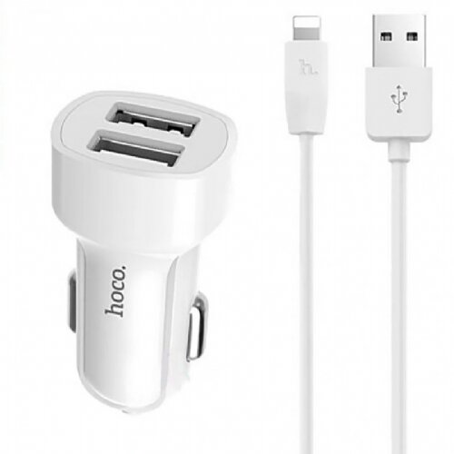 Hoco avtopolnilec Z2A 2,4 A s kablom 1m Lightning - bel Cene
