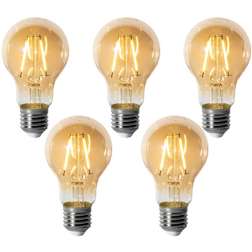 LUEDD Komplet 5 E27 zatemnitvenih LED žarnic A60 zlata 3W 310 lm 2200K Slike