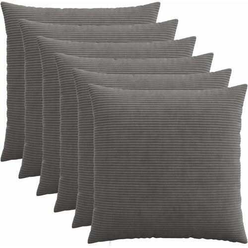  Presvlaka za jastuk 6 pcs HEERLEN Tamnosiva 70 x 70 cm Kord Cene