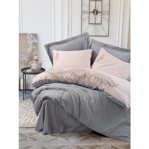 Lessentiel Maison komplet posteljina Sheen, 200x220 cm, Siva-Roze Slike