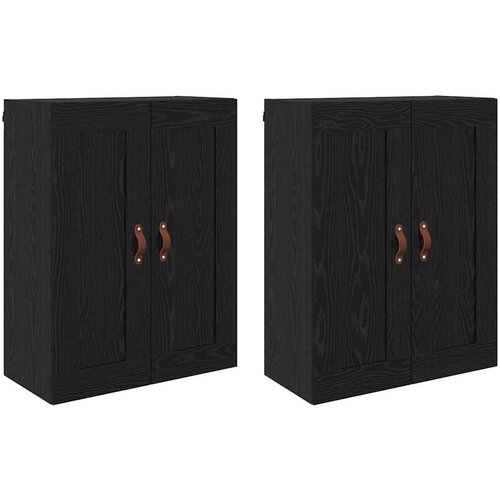 vidaXL Omarica za montažo na steno 2 pcs Črna Orehovina, (5000108466) Cene