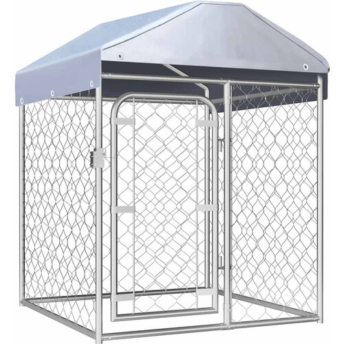 Vanjski kavez za pse s krovom 100 x 100 x 125 cm Slike