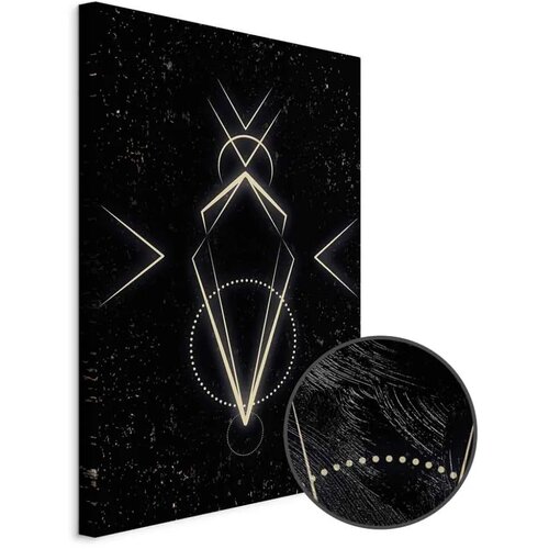  Slika - Symmetry of Shapes (1-part) - Graphic Motif in Black Shade 40x60 Premium Print Cene