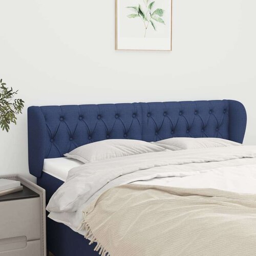  Vzglavje z u&amp;scaron;esi modro 163x23x78/88 cm blago, (20933000) Slike