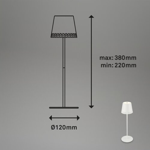 BRILO LED punjiva dodirna stona lampa KIKI LED/2,6W/5V IP44 2600 mAh bela Slike