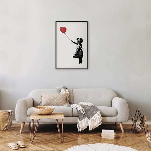  Plakat - Banksy: Girl with a Balloon 21x30 Crni okvir Cene