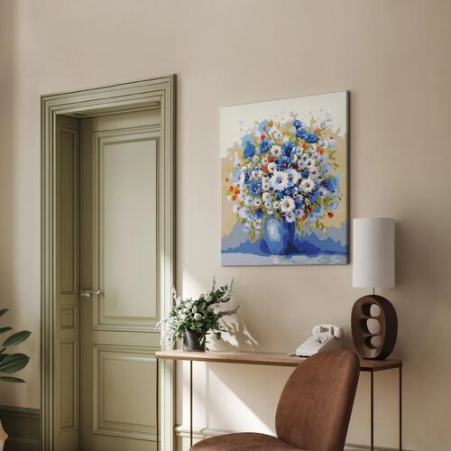  Slika za samostalno slikanje - A vase with a bouquet of wildflowers 40x50 Slike